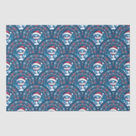 Niedlicher Kawaii Weihnachtsbär Mandala Art Deco Seidenpapier