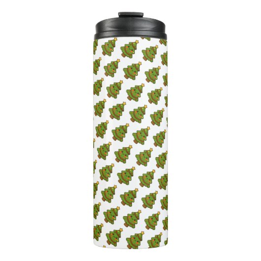 Niedlicher Kawaii Weihnachtsbaum Thermosbecher (Vorderseite)