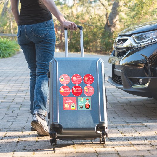 Niedlicher Kawaii Weihnachtskrümelheber Aufkleber (Koffer Insitu)