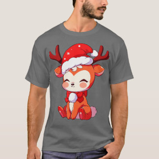 niedlicher Kawaii-Weihnachtsmann in Weihnachtsmann T-Shirt