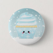 Niedlicher Kawaii Weihnachtsschneeflockekleiner Button (Vorderseite)