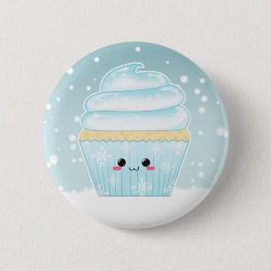 Niedlicher Kawaii Weihnachtsschneeflockekleiner Button