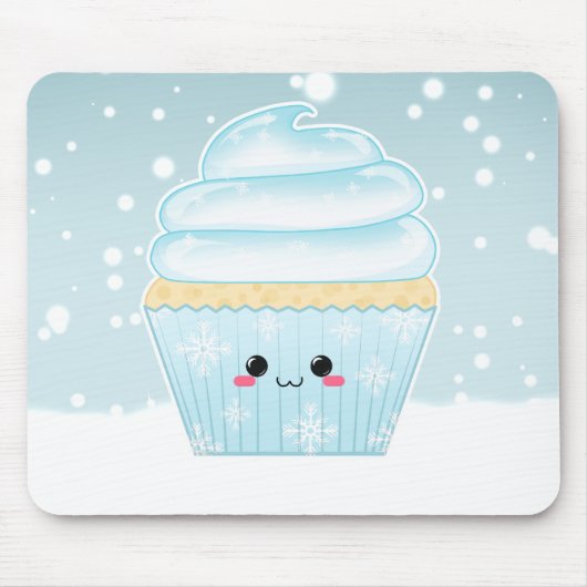 Niedlicher Kawaii Weihnachtsschneeflockekleiner Mousepad (Vorne)