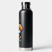 Niedlicher Kawaii Welpenhund mit Blasen-Tee Person Trinkflasche (links)