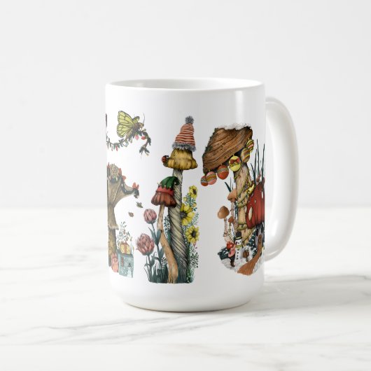 Niedlicher Kern Frohe Weihnachts Pilz Lover Kaffeetasse (VorderseiteRechts)