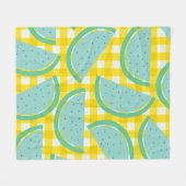 Niedlicher Kernpunkt Vintag Wassermelone Gelb Kari Fleecedecke (Vorderseite (Horizontal))