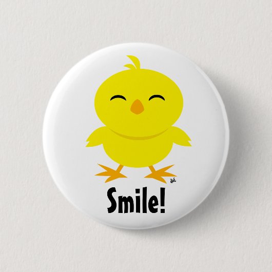 Niedlicher Kick-Smile-Button Button (Vorderseite)