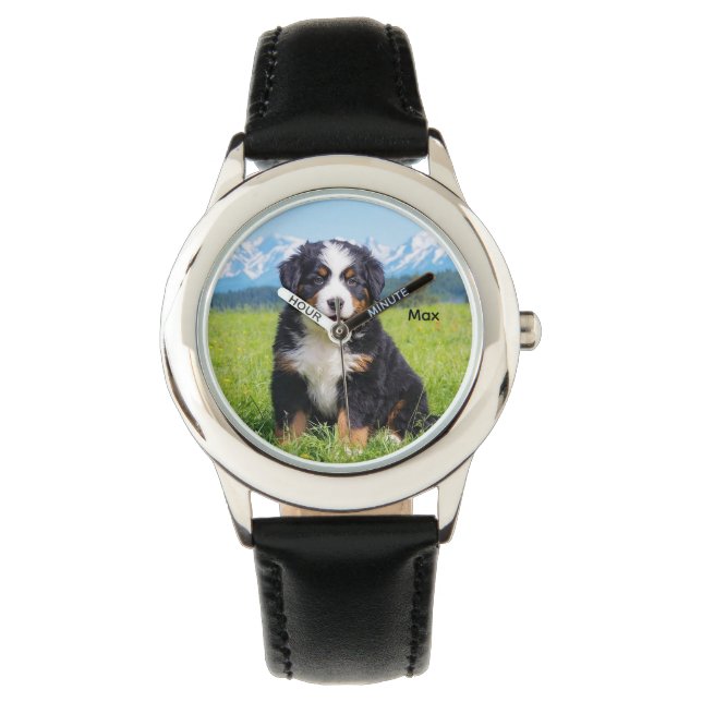 Niedlicher Kid's Berner Hund Personalisiert Armbanduhr (Vorderseite)