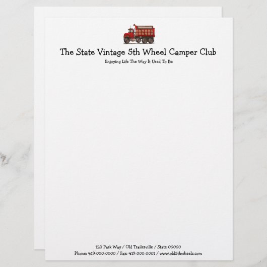 Niedlicher Kies-Kipper Briefkopf (Vorne/Hinten)