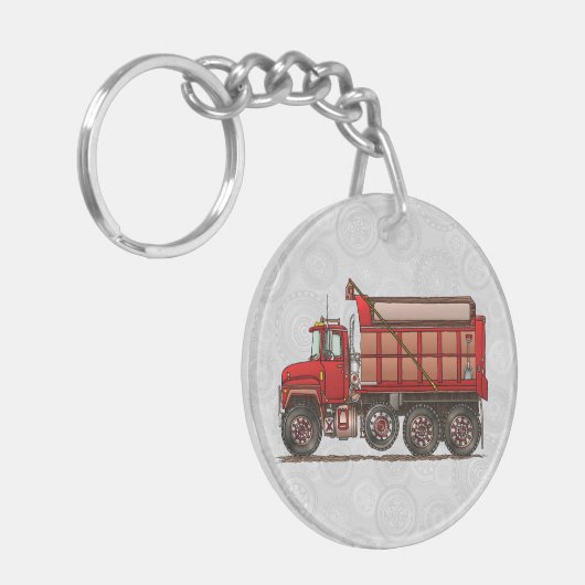 Niedlicher Kies-Kipper Schlüsselanhänger (Vorderseite links)