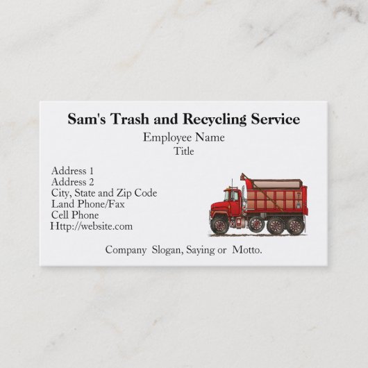 Niedlicher Kies-Kipper Visitenkarte (Vorderseite)