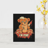 Niedlicher Killer Holding Knife ich bin ein schöne Karte (Gelbe Blume)