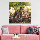 Niedlicher Kinderbär in Woods Leinwanddruck (Insitu (Wohnzimmer))