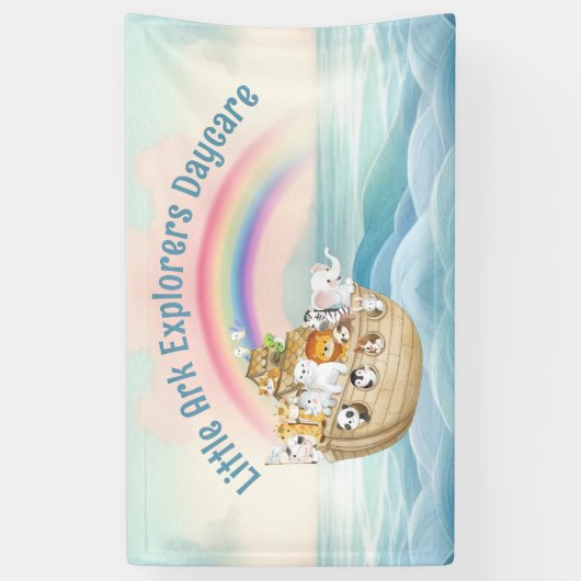 Niedlicher Kinderbetreuungsdienst Noah's Ark Banner (Vertikal)