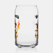 Niedlicher Kinderdrache in Feuerwehrausrüstung Dosenglas (Links)