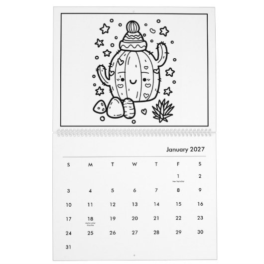 Niedlicher Kinderfarbkalender Kalender (Jan 2027)