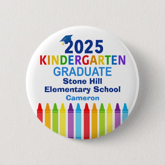 Niedlicher Kindergarten Abschluss Individuelle Nam Button (Vorderseite)