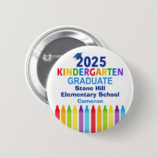 Niedlicher Kindergarten Abschluss Individuelle Nam Button (Vorne & Hinten)