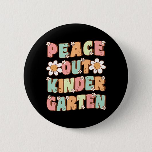 Niedlicher Kindergarten am letzten Kindergar-Tag Button (Vorderseite)