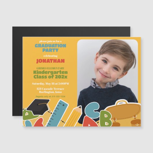 Niedlicher Kindergarten Einladung (Vorne/Hinten)