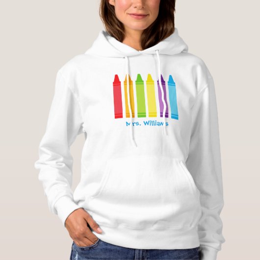 Niedlicher Kindergartenlehrer Crayon Hoodie (Vorderseite)