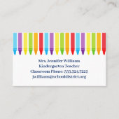 Niedlicher Kindergartenlehrer Crayon Visitenkarte (Vorderseite)