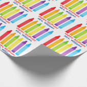 Niedlicher Kindergartenlehrer Custom Crayon Geburt Geschenkpapier (Ecke)