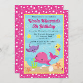 Niedlicher Kindergeburtstag Einladung (Vorne/Hinten)