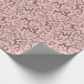 Niedlicher Kindergeburtstag für den Pink Heart Wor Geschenkpapier (Ecke)