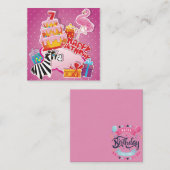 Niedlicher Kindergeburtstag Mitteilungskarte (Vorne/Hinten)