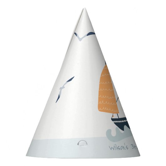 Niedlicher Kindergeburtstag Nautical Blue Sailboat Partyhütchen (Links)