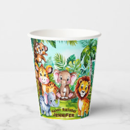 Niedlicher Kindergeburtstag Party Jungle Safari Pappbecher
