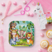 Niedlicher Kindergeburtstag Party Jungle Safari Pappteller (Party)