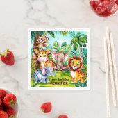 Niedlicher Kindergeburtstag Party Jungle Safari Serviette (Beispiel)