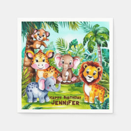 Niedlicher Kindergeburtstag Party Jungle Safari Serviette
