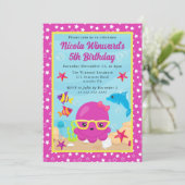 Niedlicher Kindergeburtstag unter Wasser Einladung (Stehend Vorderseite)