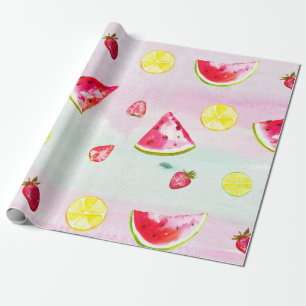 Niedlicher Kindergeburtstag Watermelon Lemon Geschenkpapier
