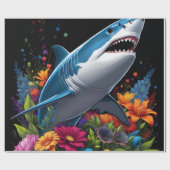 Niedlicher Kinderhai Geschenkpapier (Flach)