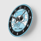 Niedlicher Kindermöwe Runde Wanduhr (Winkel)