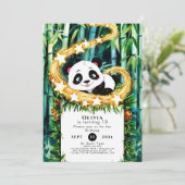 Niedlicher Kinderpanda zum Geburtstag Einladung (Stehend Vorderseite)
