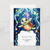 Niedlicher Kinderschildkröte zum Geburtstag Dankeskarte (Vorne/Hinten)