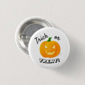 Niedlicher Kindertrick oder Treat Pumpkin Button (Vorne & Hinten)