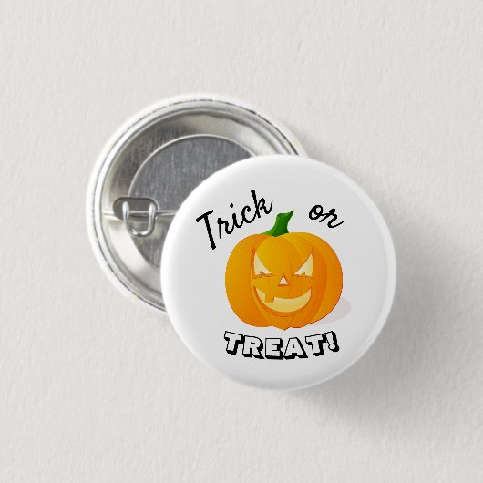 Niedlicher Kindertrick oder Treat Pumpkin Button (Vorne & Hinten)