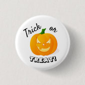 Niedlicher Kindertrick oder Treat Pumpkin Button (Vorderseite)