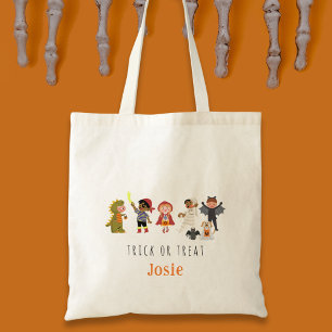 Niedlicher Kindertrick oder TreatHalloween Totentb Tragetasche