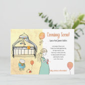 Niedlicher Kinderwagen Ankündigung (Stehend Vorderseite)