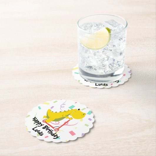 Niedlicher Kinderwagen Dinosaurier Roller Geburtst Untersetzer (Vor Ort)