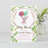 Niedlicher Kinderwunsch, Ballocns, Blätter Einladung (Stehend Vorderseite)