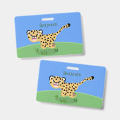 Niedlicher Kinderzettel mit Cartoon-Abbildung Ausweis (Vorder- & Rückseite)