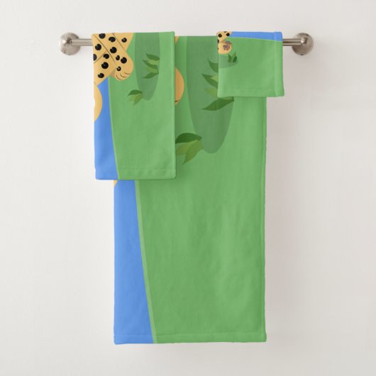 Niedlicher Kinderzettel mit Cartoon-Abbildung Badhandtuch Set (Insitu)